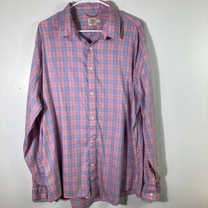 Mens Faherty Brand Movement Summer Rose Plaid Button Supima‎ Blend Shirt 2XL
